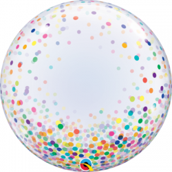 Globo Burbuja Bubble confeti de colores de 61cm AproxQL-57791 Qualatex