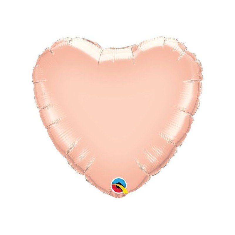 Globo corazón de 9" St Rose Gold Plain Foil (sin inflar y sin palo ni copa)QL-57043 Qualatex