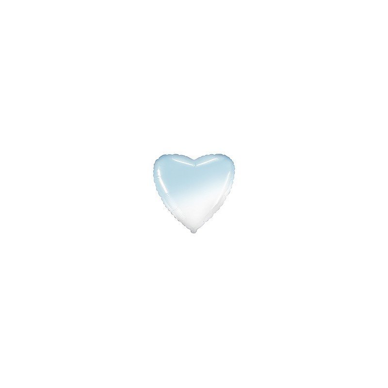 Globo Corazón Degradado Azul pastel y Blanco de 78 cm Ultra