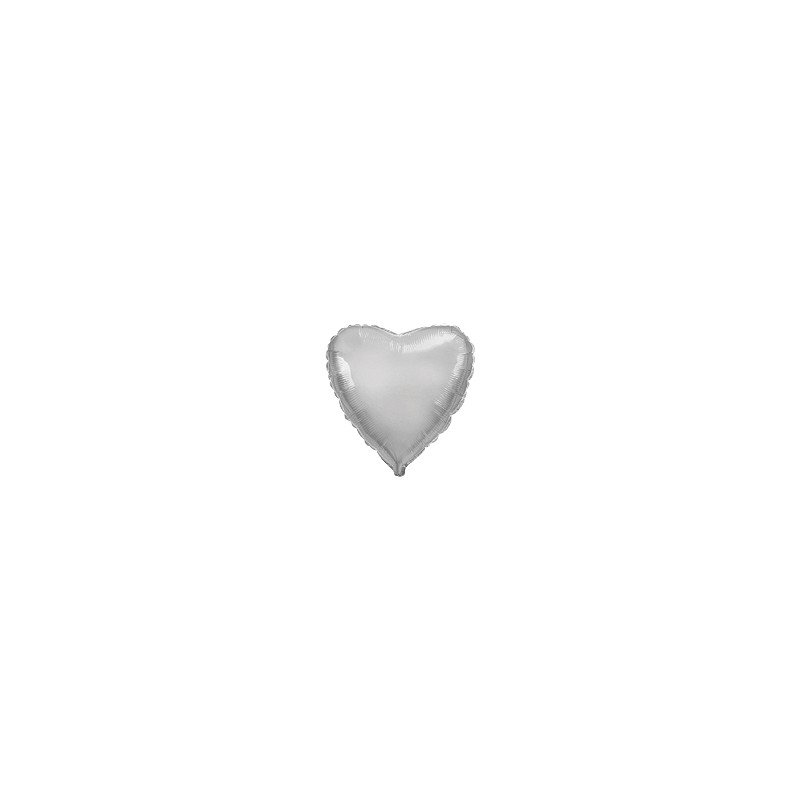Globo Corazón Plata micro de 10cm