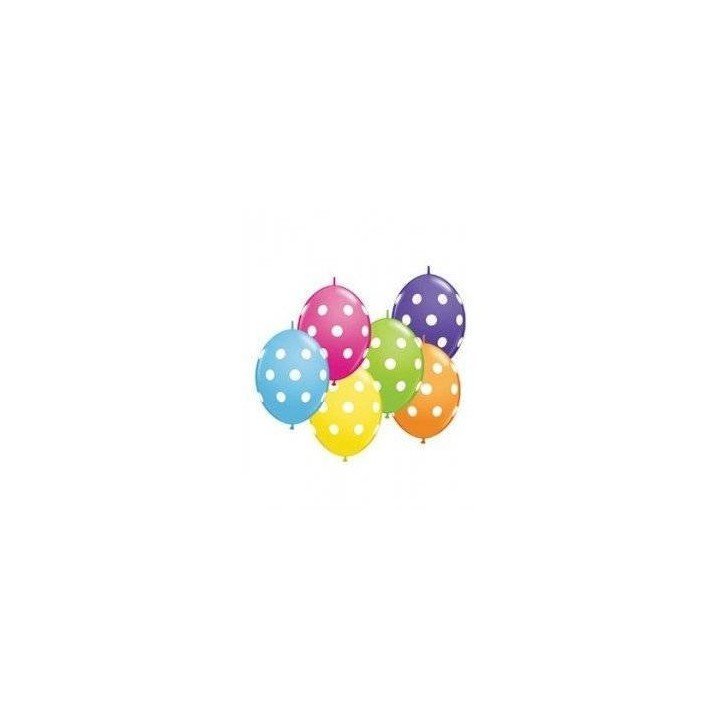 Articulo Globos Látex Link-o-Loon Colores Surtidos Puntos Blancos d...