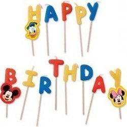Velas Club disney Happy Birthday de 7 cm Aprox.