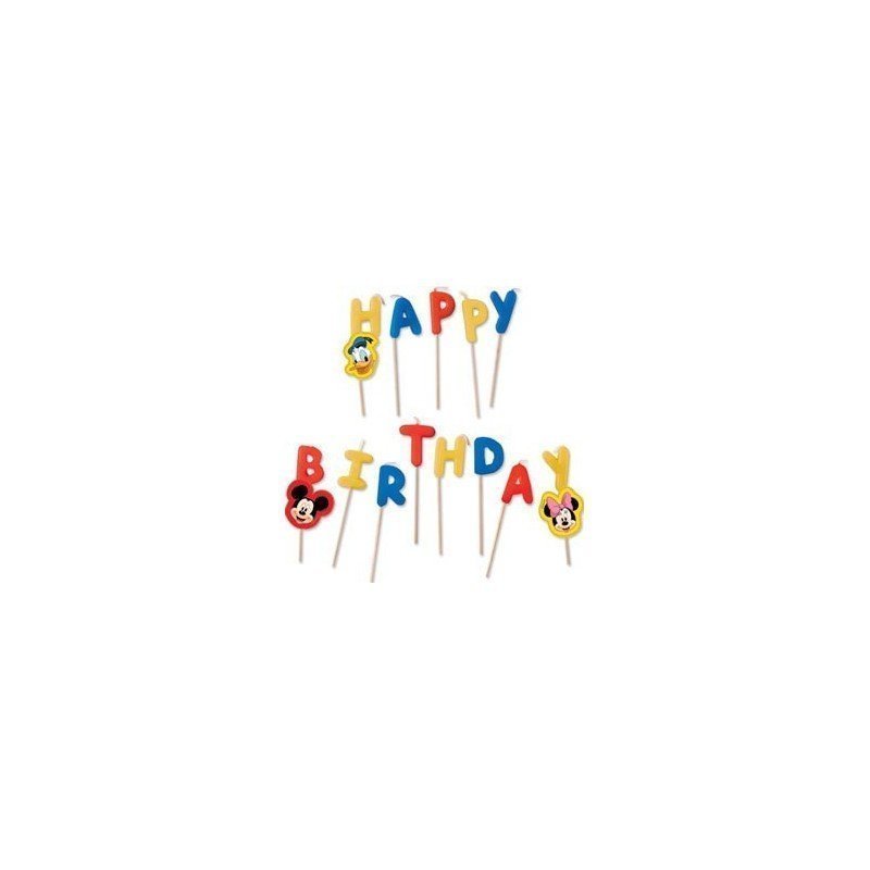 Velas Club disney Happy Birthday de 7 cm Aprox.