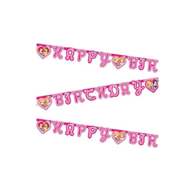 Guirnalda Princesas Disney "Happy Birthday" de 1,75 m. Arpox.