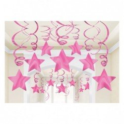 Decoracion Colgantes Espirales Estrella Color Fucsia (30)