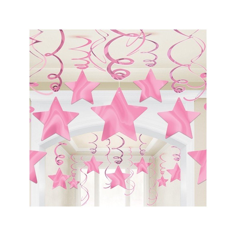 Decoracion Colgantes Espirales Estrella Color Rosa (30)