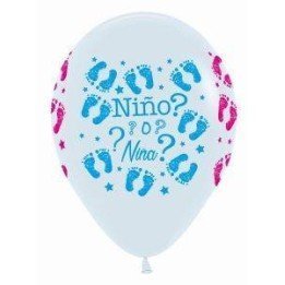 Articulo Globos latex Niño o Niña?? Blancos (12) de Sempertex