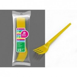 TENEDOR GRANDE AMARILLO (15 UD)