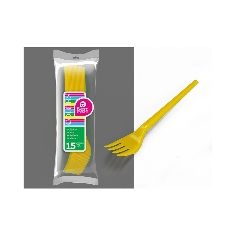 TENEDOR GRANDE AMARILLO (15 UD)J-255600 JBP