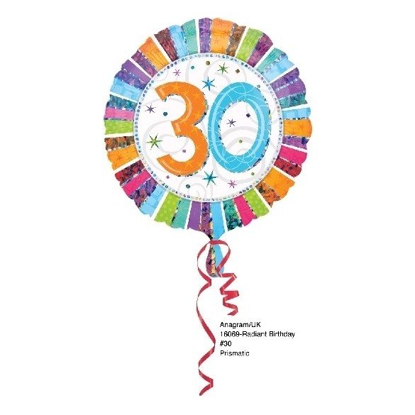 Globo Foil Feliz 30 Cumpleaños Radiante (Empaquetado) Globo Foil Feliz 30 Cumpleaños Radiante (Empaquetado)