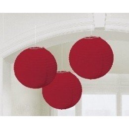 Articulo Linternas Colgantes Color Rojo (3 de 20,4 cm) de Amscan
