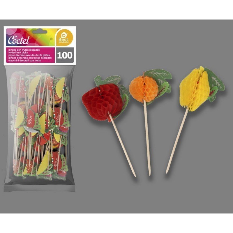 PINCHO FRUTAS SURTIDAS 10 CM (100 UD)J-10248 JBP