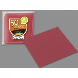 Servilletas Rojas Tisu suaves doble capa de 40 x 40 cm (50ud)