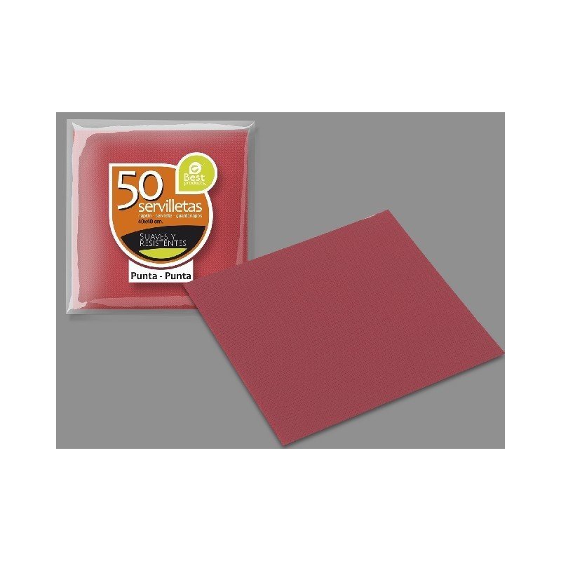 Servilletas Rojas Tisu suaves doble capa de 40 x 40 cm (50ud)J-10109 JBP