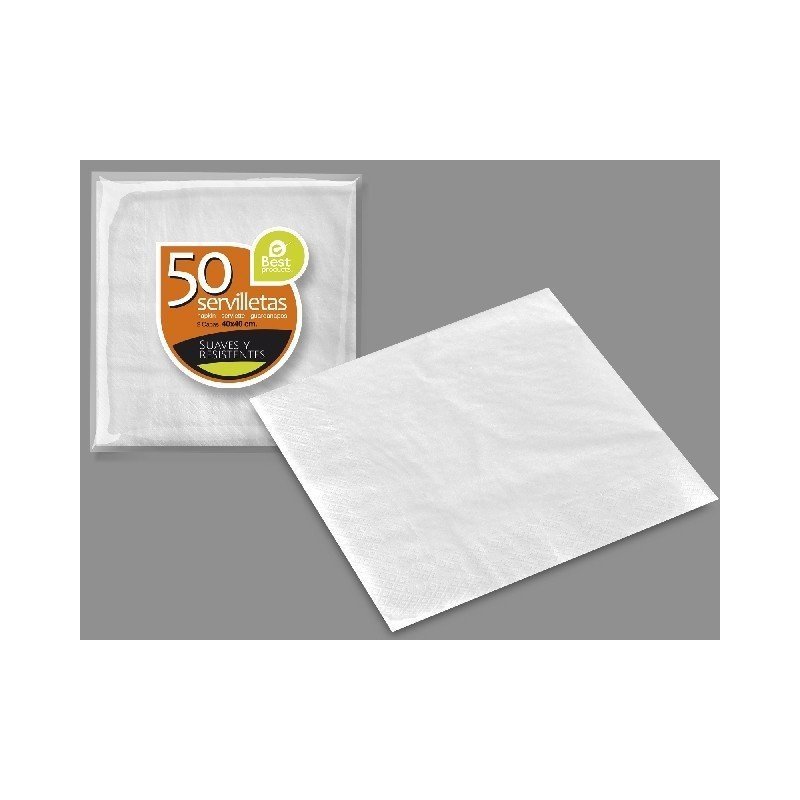 Servilletas Blancas doble capa de 40 x 40 cm (50ud)