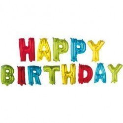 Globo Gigante Frase Happy Birthday Colores