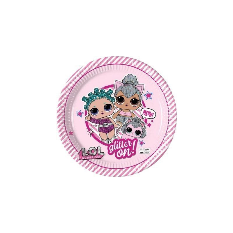 Platos Lol Surprise Glitter on Eco biodegradables de 23 cm (8)