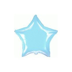 Globo Estrella Azul Pastel Mini de 23cm Con Palo y copa