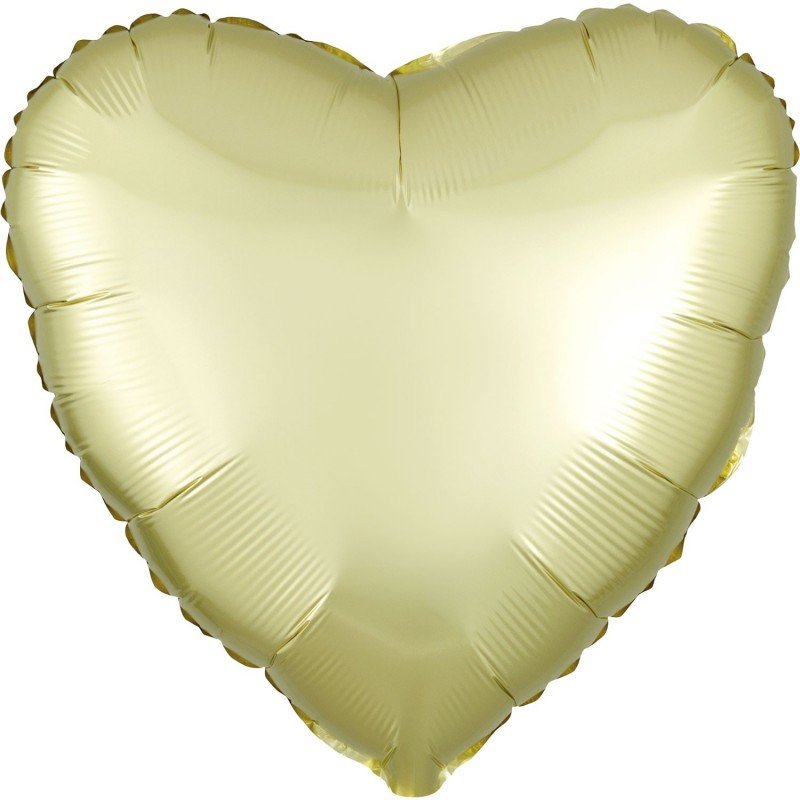 Globo Corazon color satin Amarillo pastel de 45cm