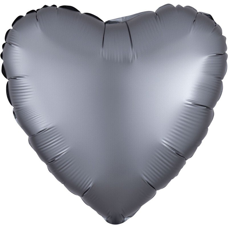 Globo Corazon color satin Grafito de 45cm