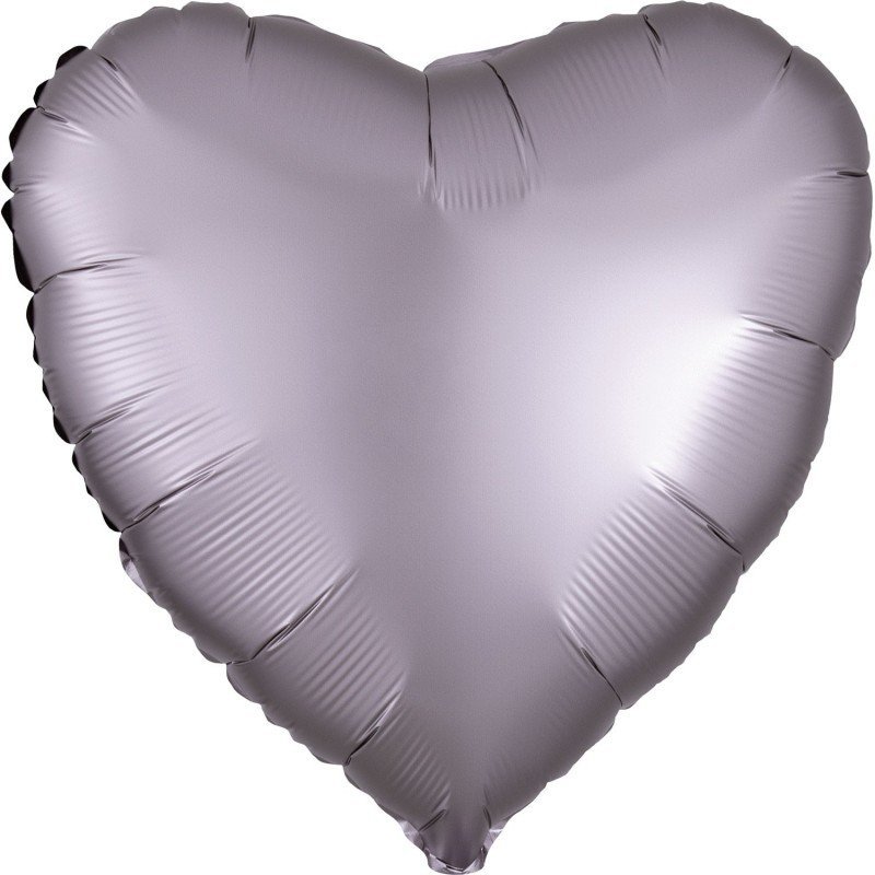 Globo Corazon color satin Gris de 45cm