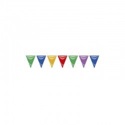 Banderín Triangulos Plástico Multicolor (25 Mts)