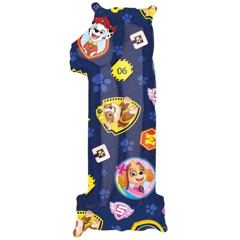 Globo Número 1 Patrulla canina de 66 cm