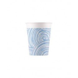 Vasos de Cartón circulos Azules elegantes de 200 ml Eco-friendly Compostable (8)