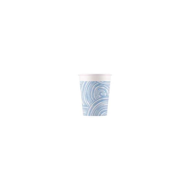Vasos de Cartón circulos Azules elegantes de 200 ml Eco-friendly Compostable (8)