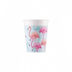 Vasos de Cartón Flamencos Tropicales de 200 ml Eco-friendly Compostable (8)