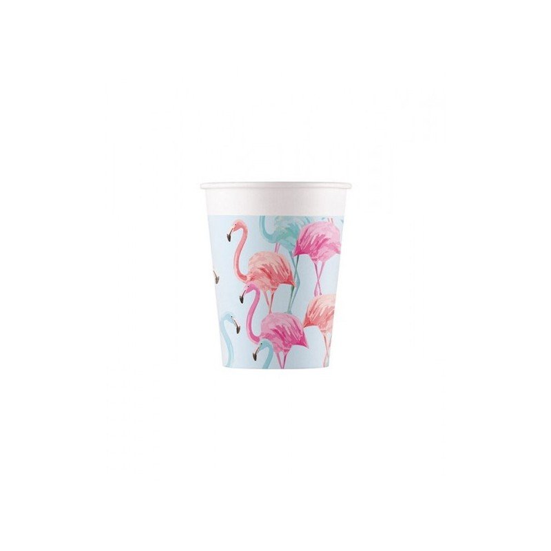 Vasos de Cartón Flamencos Tropicales de 200 ml Eco-friendly Compostable (8)