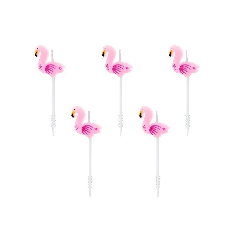 Velas Mini flamencos Tropical de 3 cm (5)