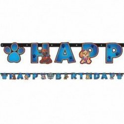 Banderin Happy birthday Patrulla canina de 2,4m
