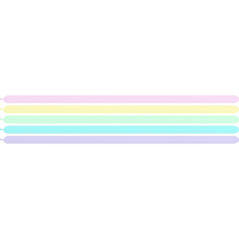 Globos Moldeables (260) Colores Surtidos Pastel Talco de 150cmx5cm (50 ud)