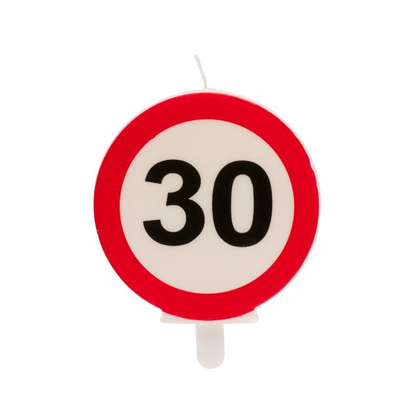 Vela 30 cumpleaños Señal Prohibido de 6,3 cm aprox