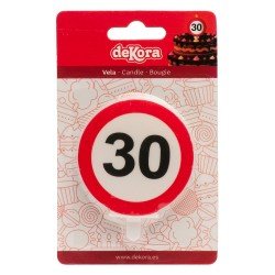 Vela 30 cumpleaños Señal Prohibido de 6,3 cm aprox