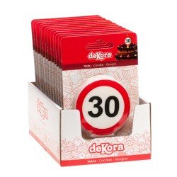 Vela 30 cumpleaños Señal Prohibido de 6,3 cm aprox