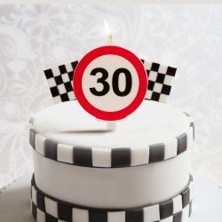 Vela 30 cumpleaños Señal Prohibido de 6,3 cm aprox