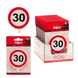 Vela 30 cumpleaños Señal Prohibido de 6,3 cm aprox
