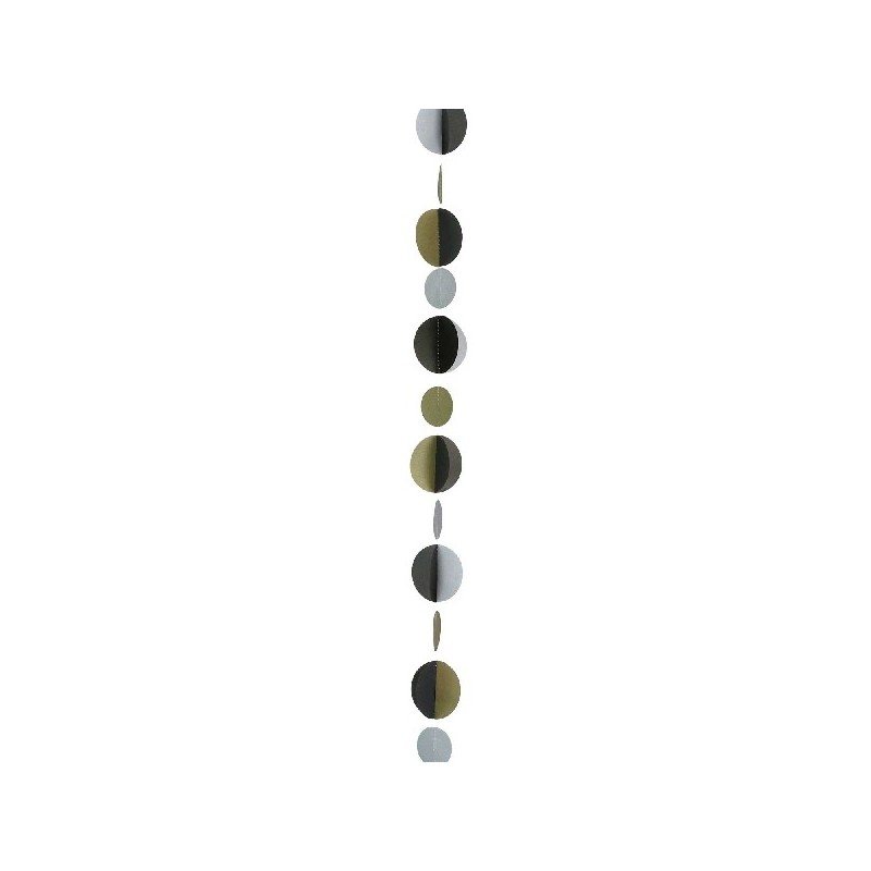 Tira Cinta Decorativas Circulos plata oro y negro para globos
