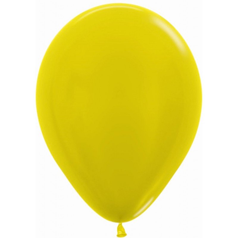Globos Látex R5 Color Amarillo Metalizado de 13cm aprox (100 ud)