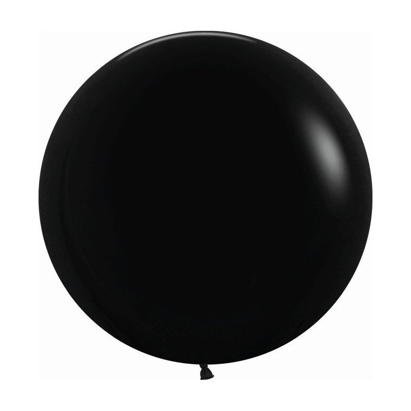 Globos Negro Solido R24 de 60 cm aprox (10 ud)