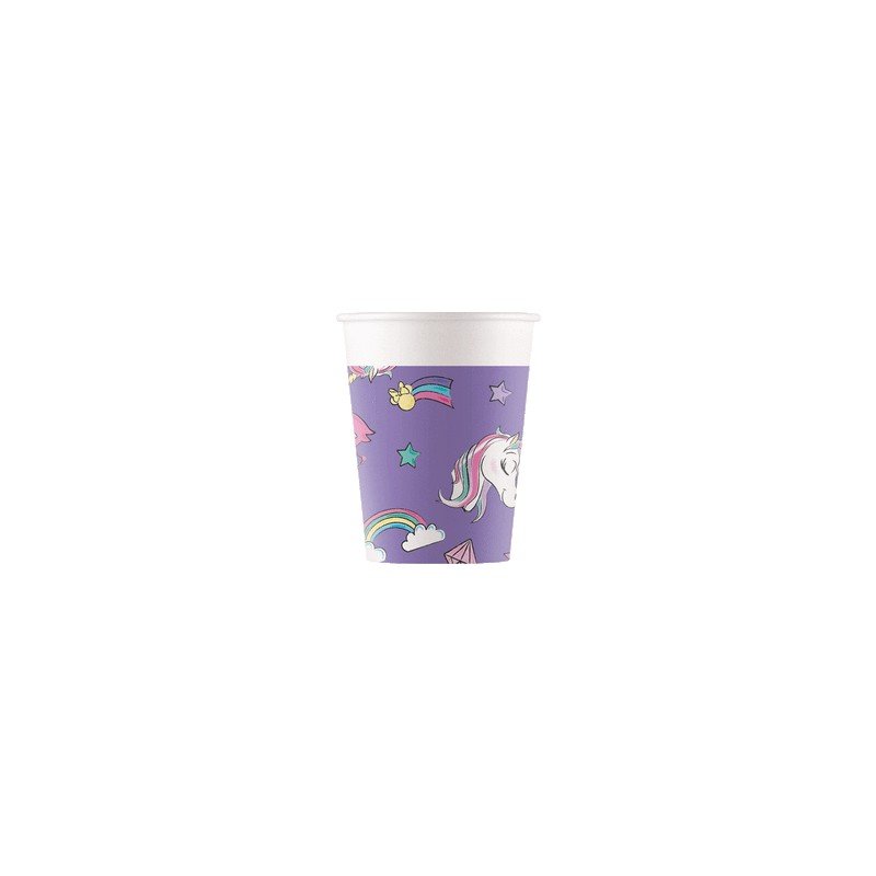 Vasos Minnie Unicornio cartón (8)