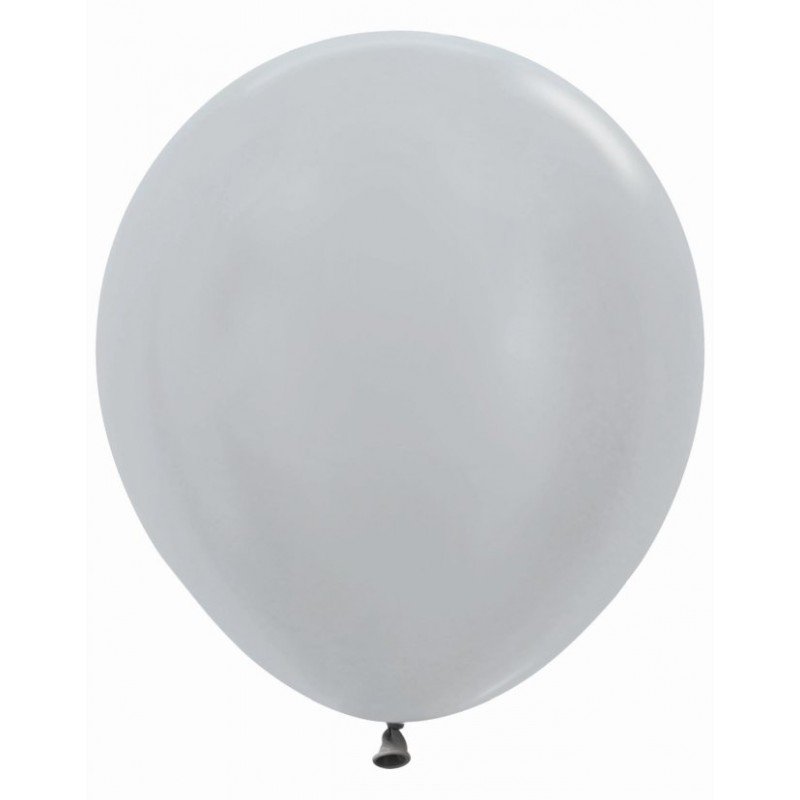 Globos R18 de 45cm Plata Metalizado (6)