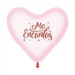 Globos látex forma corazón "Me Encantas" (12)