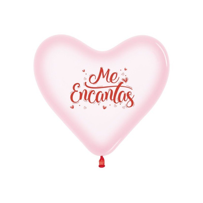 Globos látex forma corazón "Me Encantas" (12)