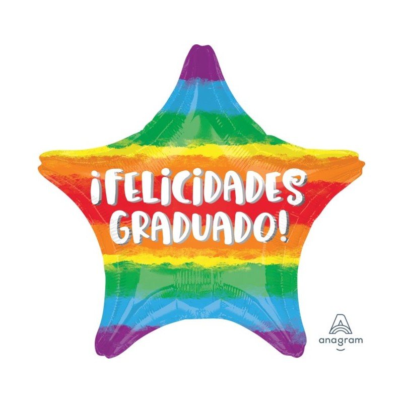 Globo Felicidades Graduado estrella de 45cm
