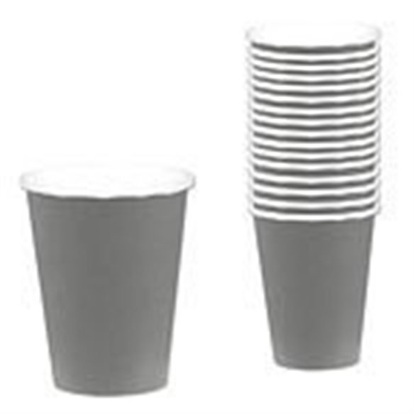 VASO 9oz 266 ml CARTON COLOR PLATA ( 8 ud)