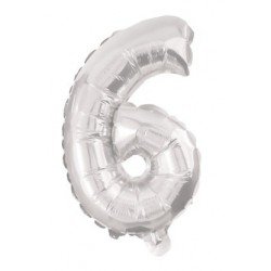 Globo Gigante nº 6 color plata de 86cm