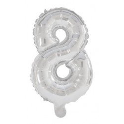 Globo Gigante nº 8 color plata de 86cm